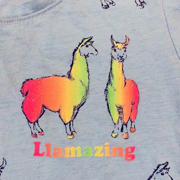 JUSTICE Llamazing T-Shirt (in Blue - Size 8) - Picture 4 of 4